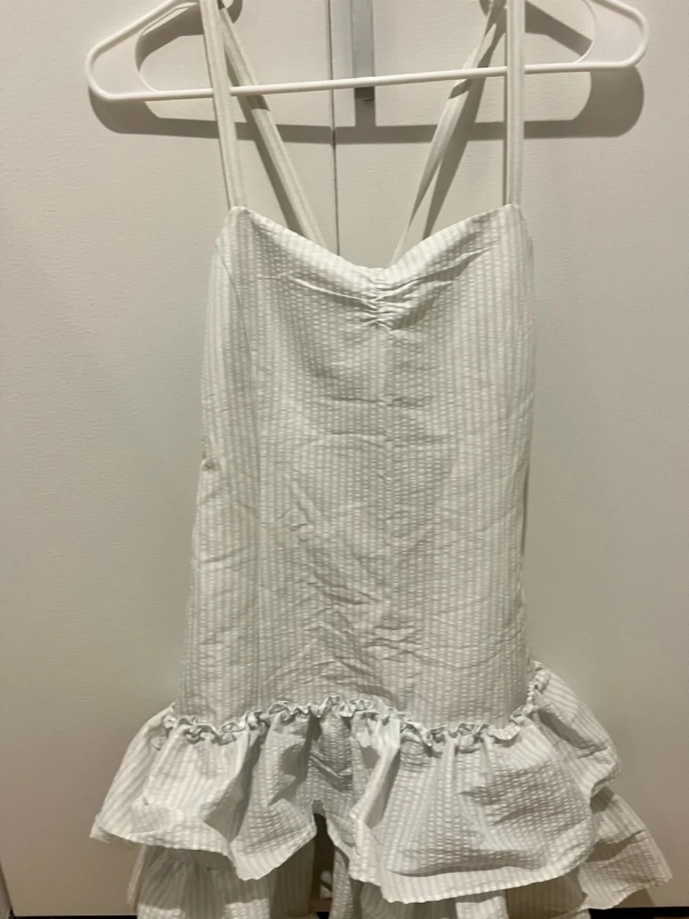 Ralph Lauren White Striped Ruffle Hem Sundress NWT